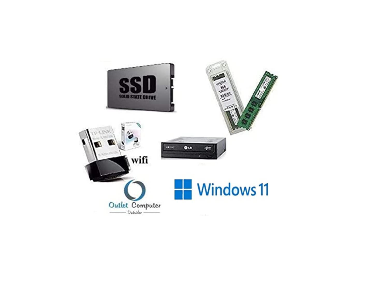 PC Computer Desktop Completo CPU i5 - RAM 16GB - SSD 240GB - MONITOR 27"