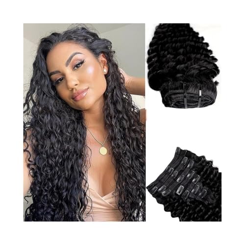 Extensiones de cabello humano rizado de 120g con 18 clips para volumen suntuoso