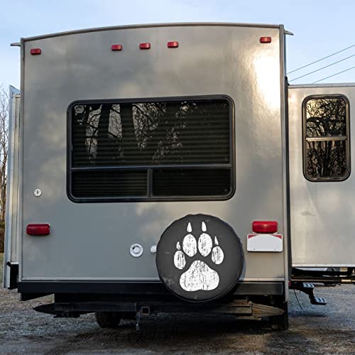 Image of Delerain Dog Paw Print Spare Tire Covers for RV Trailer SUV Truck and Many Vehicle, Wheel Covers Sun Protector Waterproof (15 Inch for Diameter 27 inch-29 inch)