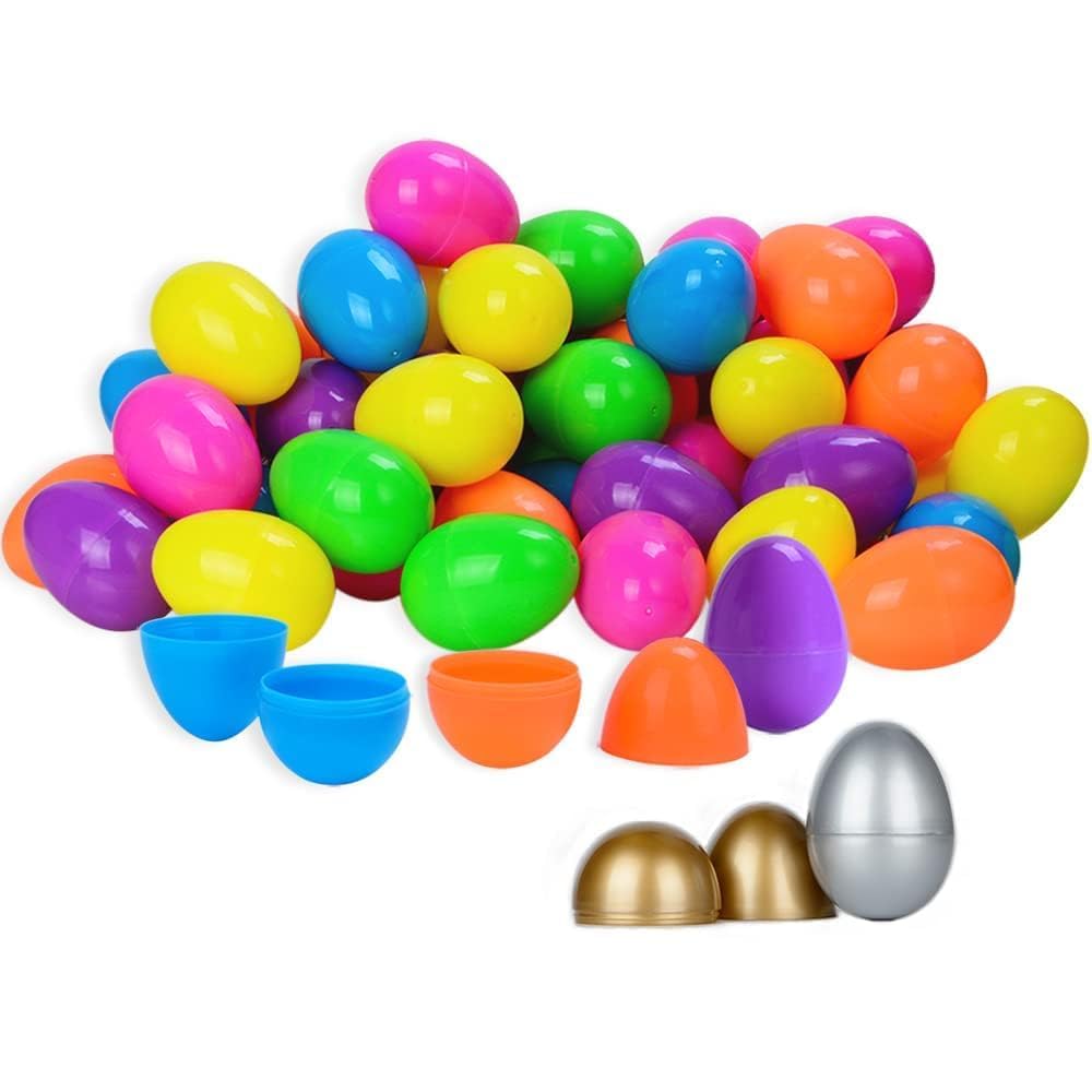 Wishstar Oeufs de Pâques ,18 Oeufs en Plastique Coloré ,Oeuf Surprise de Pâques Vide,Utilisé pour remplir Les Cadeaux de Pâques,Chasse aux Oeufs de Pâques