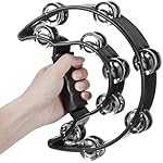 EastRock-Double-Row-TambourineMetal-Jingles-Hand-Held-Percussion-Half-Moon-Tambourine-for-Adults-KTV-Party-Black