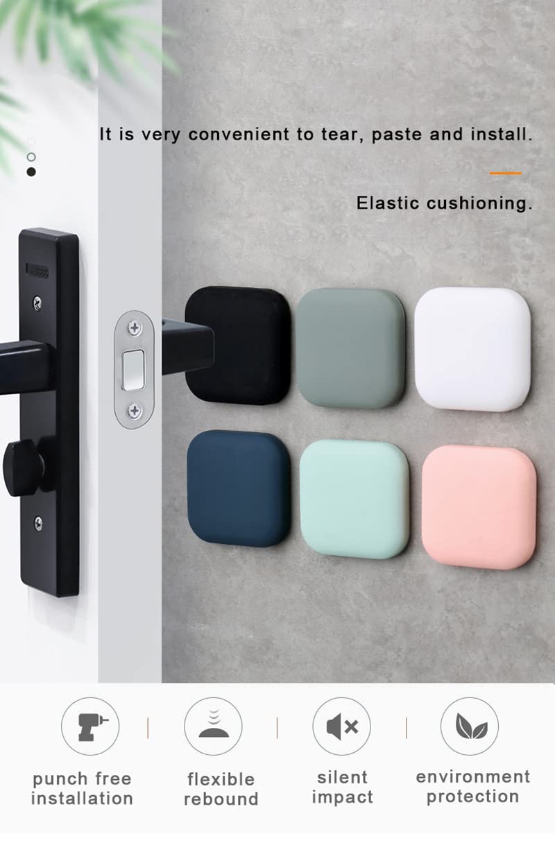 Tope De Puerta Tope De Cuña for Puerta, Topes De Puerta De Silicona Protectores De Pared De Perillas De Puerta - Protectores De Pared De Parachoques De Puerta Cuadrados for El Hogar U La Oficina - Top