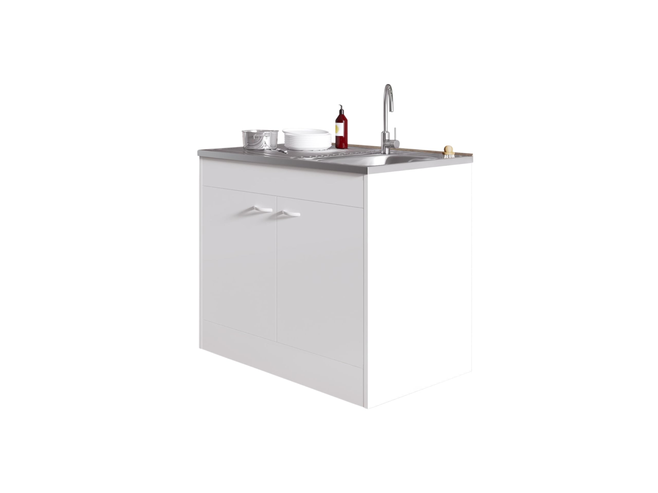 respekta Komplettspüle Samara KS60S Weiß 100 cm