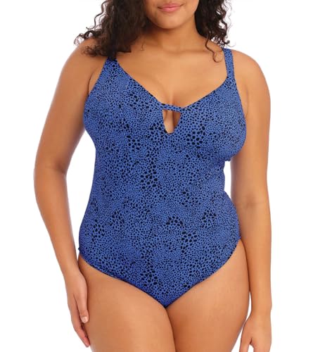 Elomi Pebble Cove Plunge Non Wire One Piece Swimsuit (ES801143),34 H/HH,Blue