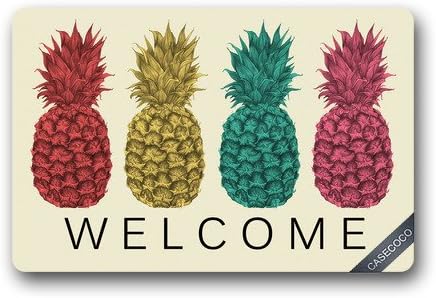 Colsprint Custom Pineapple Fruit Doormat Cover Rug Outdoor Indoor Floor Mats Non-Slip Machine Washable Decor Bathroom Mats