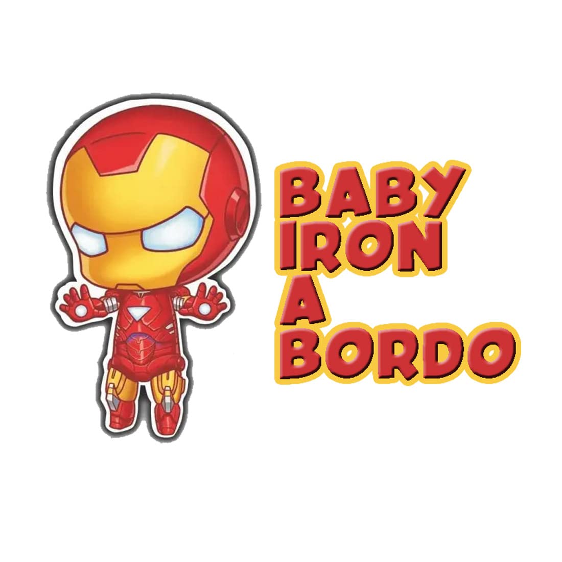 Adesivi per Auto Baby on Board Bimbo a Bordo Super Eroi personaggio a scelta Bebè a bordo/Bebè In Car Decalcomanie Etichetta Sticker adesivo divertente (Iron-Baby)