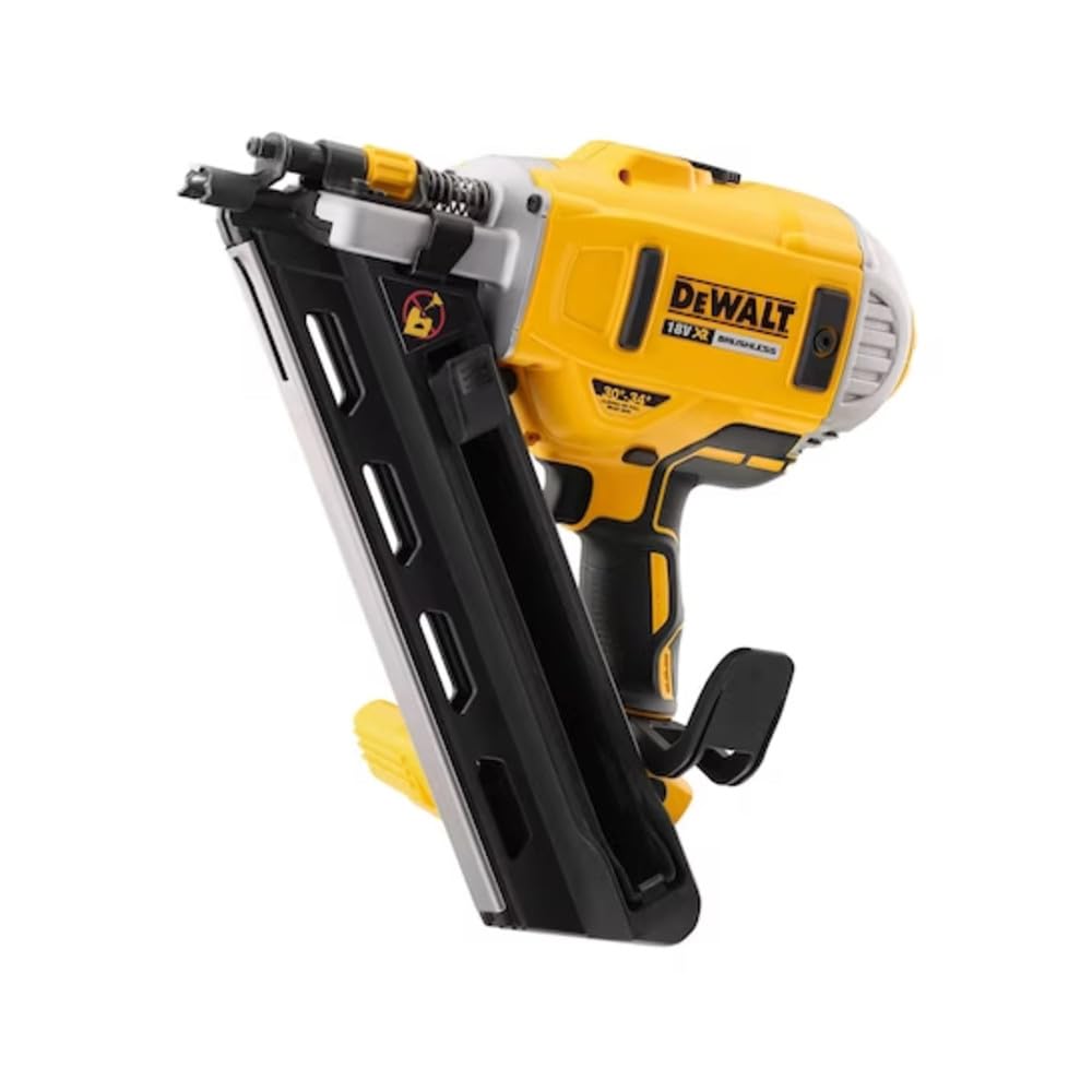 DEWALT Clavadora de Estructura Sin Escobillas XR 18V, Logitud de clavo hasta 90mm, 2 Velocidades, Inclinación 30°-34°, Capacidad 55 Clavos, Modo Secuencial/Ráfaga, LED - DCN692N