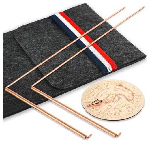 99.9% Copper Dowsing Rods - 2-Pack Divining Rods with Bag - Ghost Hunting Equipment & Witchcraft Divination Tools, Detect Gold, Water, Spirits