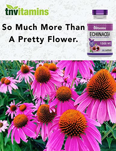 Tnvitamins 9890 Echinacea Capsules (1500 Mg X 180 Capsules) | Supports Health & Well-Being | Echinacea Root Herbal Extract Supplement thumb #4