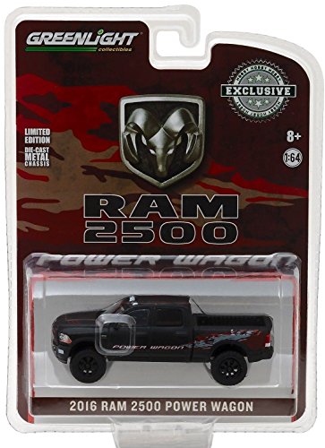 Dodge 2016 Ram 2500 Power Wagon Pickup Truck Matt Black Hobby Exclusive 1/64 by Greenlight 29901