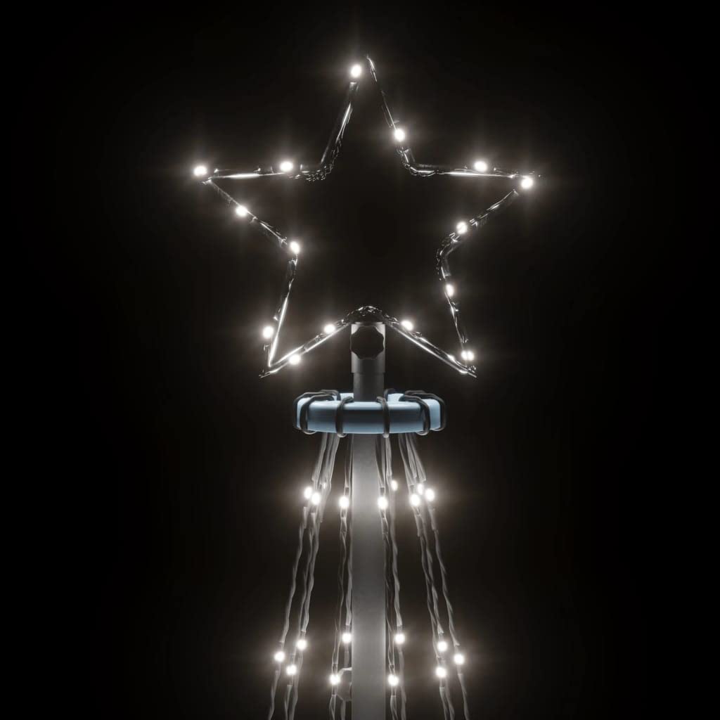 vidaXL Árbol de Navidad con Pincho 108 LED Estaca Luces Decoración Adorno Cascada para Celebración Diversión Festival en Familia Blanco Frío