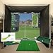 Cimarronsports 5x10x10 Tour Simulator Golf Net Frame Kit, 5x5 TeeLine Golf Mat, & Ball Tray