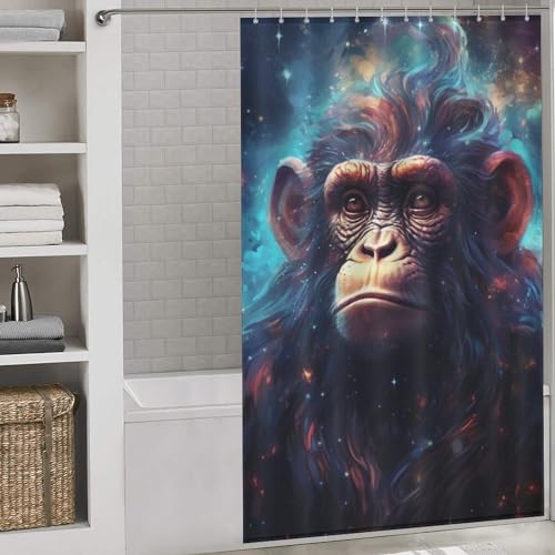 Rideau de douche singe textile 140x183 rideau de bain lavable - 2
