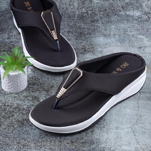 Image of JIG & SID Women & Girls Flip-Flops Slippers Light weight, Soft Footbed, Comfortable & Stylish Wedges Slip On Slipper For Casual Wear & Formal Wear (J S 110645)