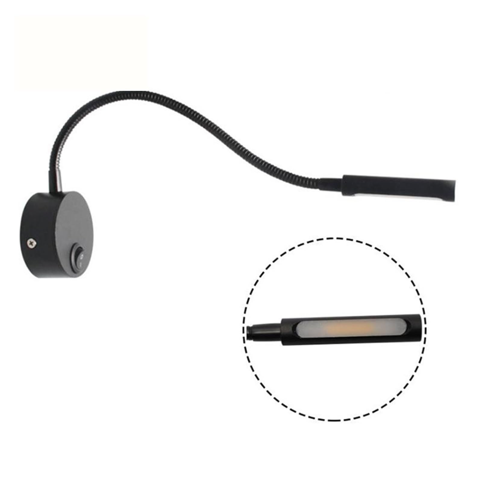 CUDTAPI 3W LED Hoses Wall Lamp, Flexible Home Hotel Bedside Reading Wall Light, 4000K Picture Lamps With Switch