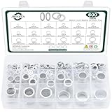 600PCS Oil Drain Plug Gasket Kit,18 Sizes Aluminum Crush Washers Assortment Kit,Automotive, Crush Washer Oil Drain Plug M6 M8 M10 M12 M14 M16 M18 M20 M22 M24