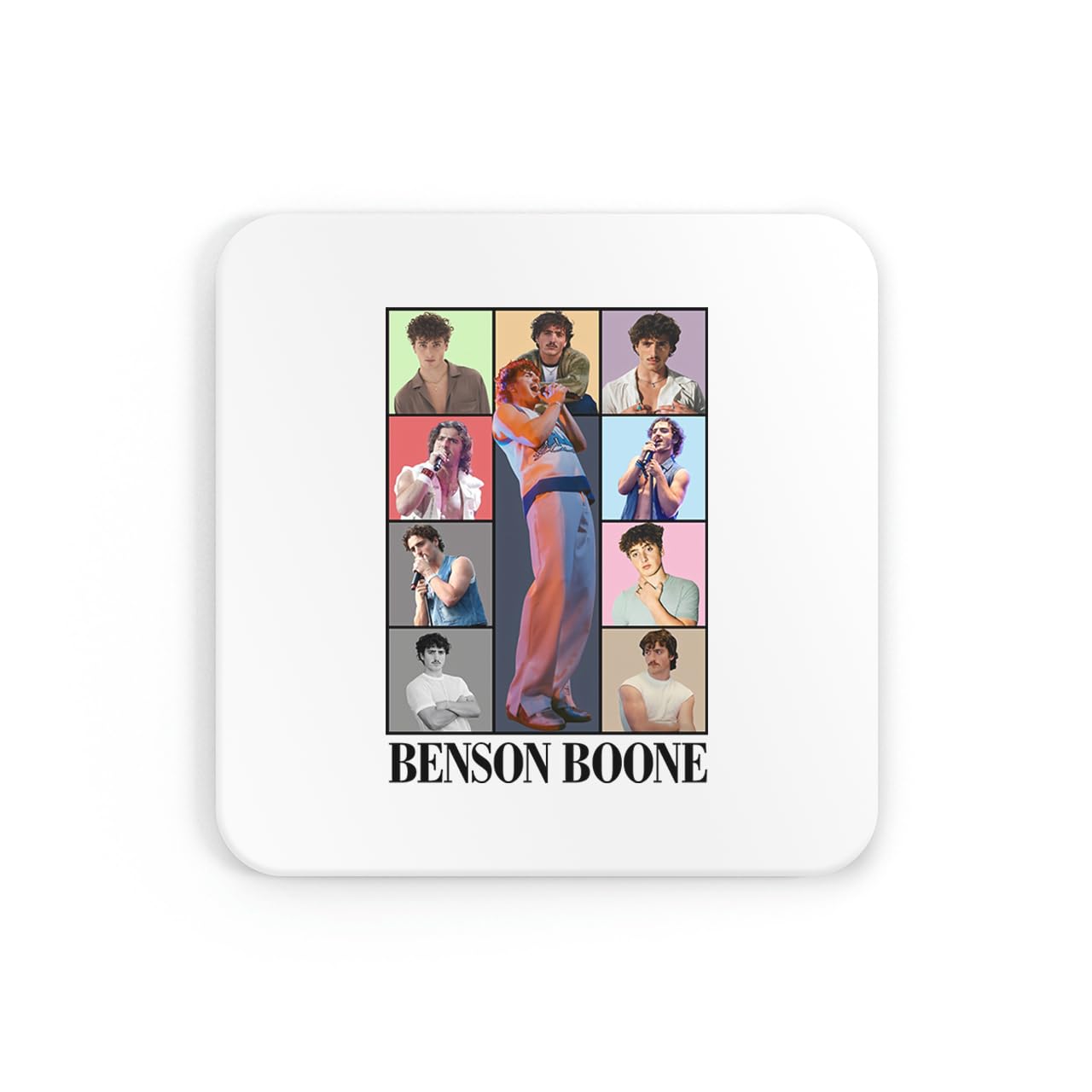 New Spirit Original White Boxes Design Benson Boone, Coaster Drinks Mat Drinks Coaster Tea Coffee Cute Fun Funny Pretty Aesthetic
