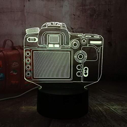 Digitalkamera 3D RGB LED Nachtlicht Multicolor Creative 7 Farben Fernbedienung USB Schreibtischlampe Home Decor Weihnachtslampe