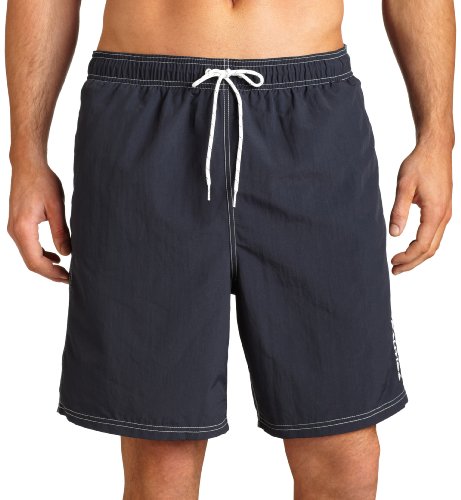 Nautica Men's Solid Nylon Swim Trunk,Navy,Medium