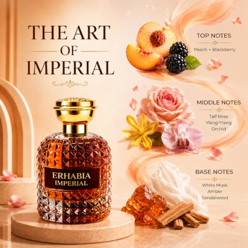 Image of ERHABIA Imperial Eau De Parfum for Men & Women, Long Lasting Premium Luxury Fragrance, Rich & Intense Scent for a Confident and Lasting Impression, 100ml