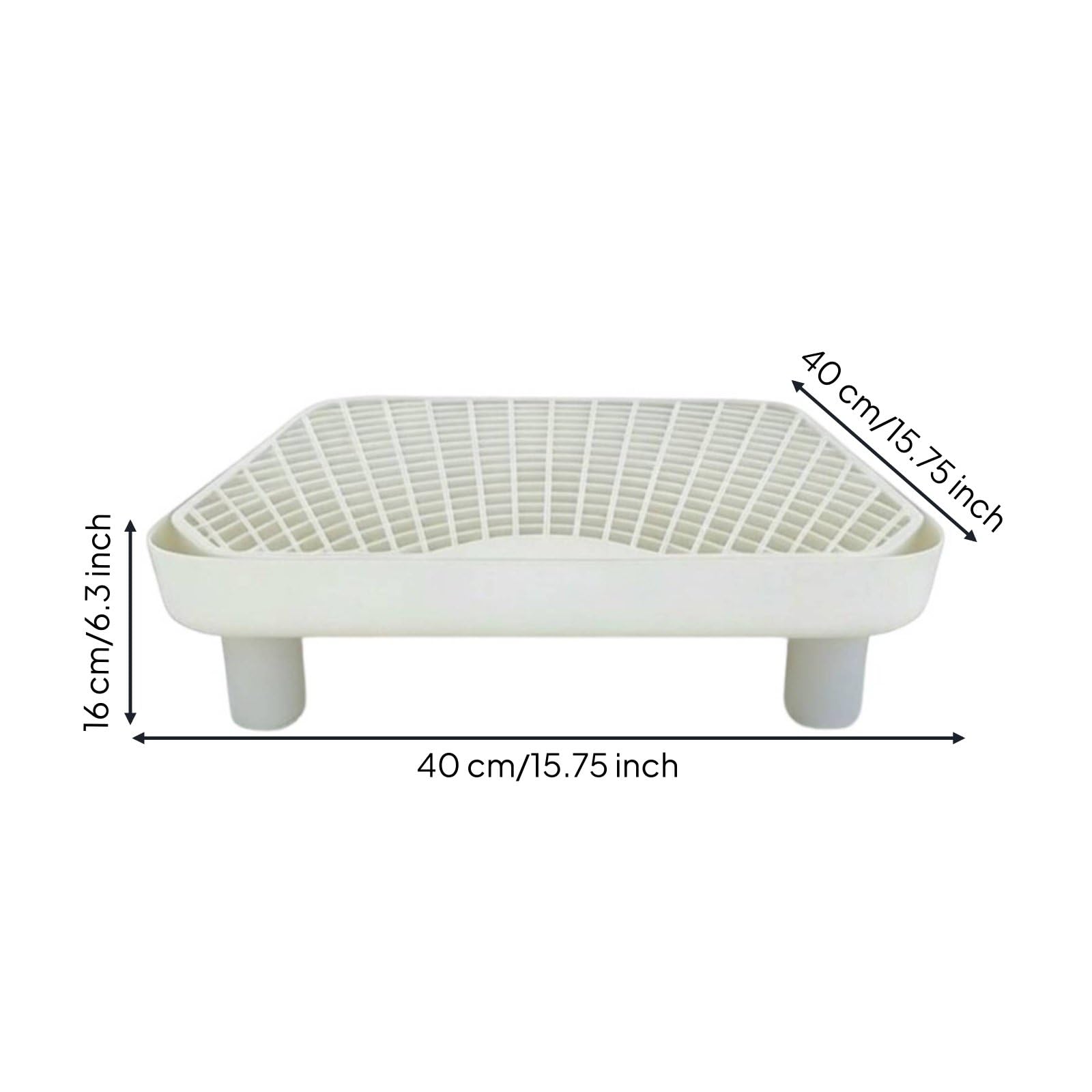Plateforme Toilette Chat Tapis Séparateur Bac à Litière Récupérateur Double Structure Nettoyage Simplifié Adapté à Usage Quotidien Appartements