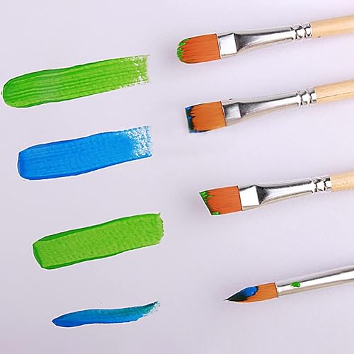 Miniatura 9 de Juego de 6 pinceles de pintura de nailon con cabezal de pincel de arte cómodo, pinceles multifuncionales, pinceles de acuarela, pinceles de pintura