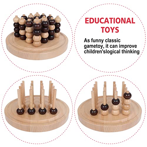 Image of GOTHINK Portable 3D Wooden Four in a Row Board Games for Adults & Kids- 4 in a Row Game Set with Birch Chess for Family Night Games Birthday & Holiday Party Toy Gifts - Challenge Your Mind