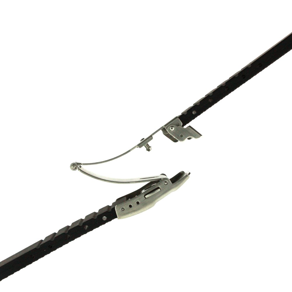 Tech Swiss 22mm Watch Band PU Waterproof Strap Adjustable Stainless Steel Deployment Buckle Black