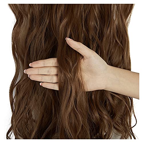 Image of Women Hair Extension Long Curly Brown 18 To 20 Inches Hairpiece With 5 BB Clip /Hair Extension for Women Party /Halloween /Christmas