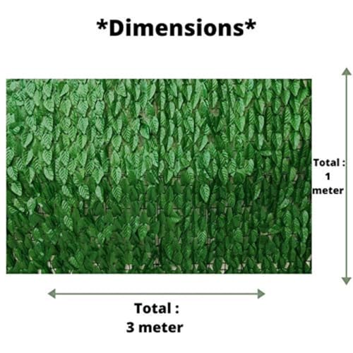Image of Artificial Grass Fence Trellis with Leaves for Garden, Balcony (1 Piece) I Expandable Plant Fence Privacy I UV Protected I Garden Decoration Item (Green, expands to 3 Meter x 1 Meter)