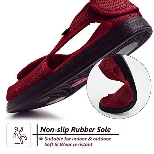 W&LESVAGO Women's Open Toe Diabetic Slippers Width Adjustable, Arthritis&Edema Shoes for Swollen Feet MS6010W4