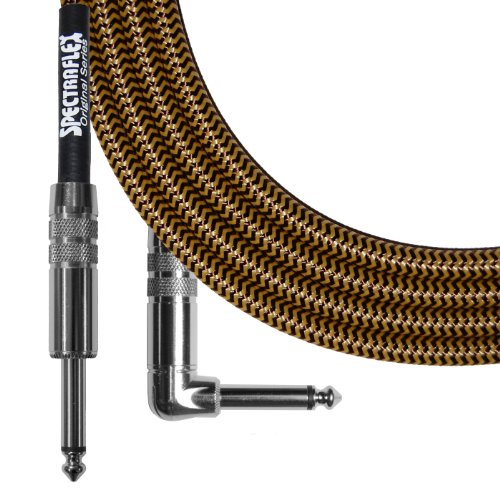 Spectraflex Original Series Right Angle Instrument Cable, 14 Foot, Tweed