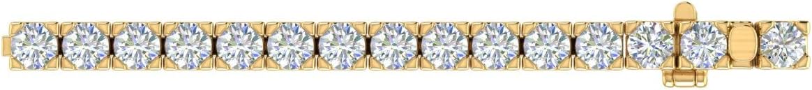 2 to 7 Carat Natural Diamond Tennis Bracelet for Women in 14K Gold (7 Inch) - IGI Certified (I1-I2 Clarity)