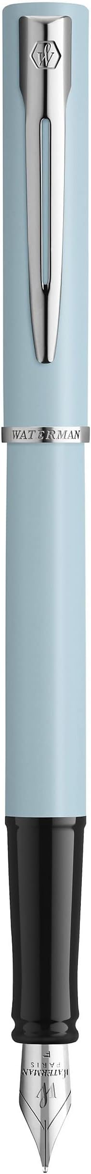 Waterman Allure Fountain Pen Baby Blue Pastel Lacquer Fine Nib Blue Ink With Gift Box