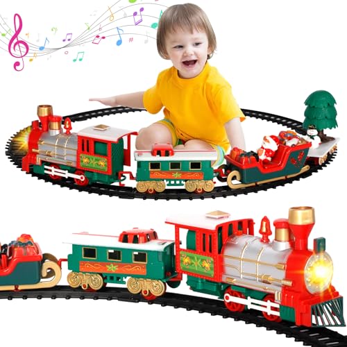 RDDAIPE Weihnachts-Eisenbahn-Sets für Under The Tree, Weihnachtszug...