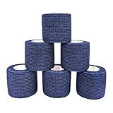 STpro Self Adhesive Bandage Wrap,6 Rolls 2” X 5 Yards Vet Wrap for Dogs, Horses, Pets, Elastic Cohesive Bandages for Wrist, Ankle Sprains and Swelling (Navy Blue)