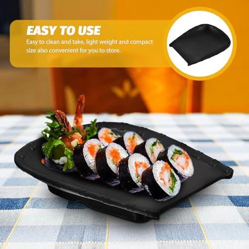 Plato para sushi negro mate 9 pulgadas miniatura 3