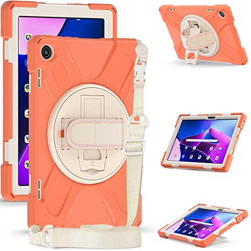 Étui de protection pour Lenovo Tab M10 HD 2022 3ème Gen 10.1" TB-328FU avec support rotatif orange