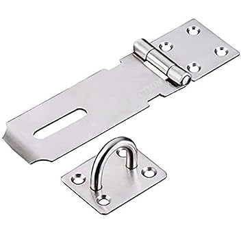Stainless Steel Padlock Hasp Heavy Duty and Staple with Screws, Door Clasp Gate Lock Shed Latch Padlock Staple for Door Window Cabinet Pet Cage Crate Fitting Accessories (2 PCS)