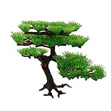 MMdex Aquarium Plants Plastic Artificial Green Tree Plastic Plant Decor for Aquarium Fish Tank, Bonsai for Hotel Rockery Ornament