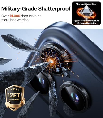 Image of TORRAS 3-Year Ultimate Durability for iPhone 17 Pro Max /17 Pro Camera Lens Protector-1:1 Invisible Fit & Ultra Clarity, Military-Grade 9H+ Aerospace Glass Anti-Scratch Easy Installation,Black