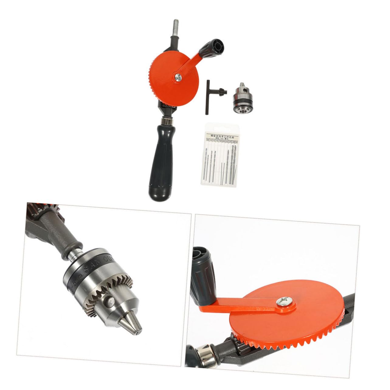 Trapano Manuale in Acciaio 3/8 Pollici, Controllo Manuale e Precisione per Fori nel Legno, per Studenti e Modellismo