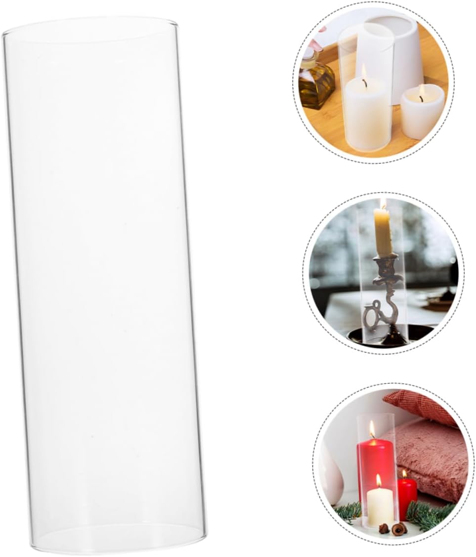MAGICLULU Glass Candle Holder for Tealight Candles Windproof Chimney Tube Shade Versatile Decorative Accessory for Home Table Centerpiece and Events