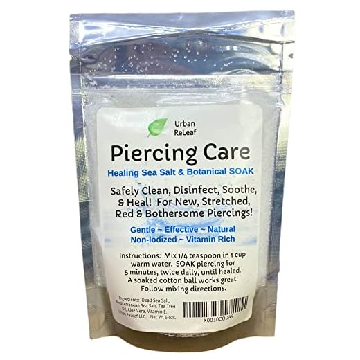 Urban ReLeaf Piercing Care 6 oz, Healing Sea Salt & Botanical SOAK. Aftercare Solution Concentrate, Makes 90 cups.