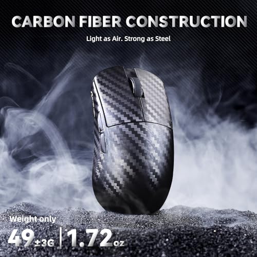 Image of ATTACK SHARK R11 Ultra 8K Carbon Fiber Wireless Gaming Mouse, Wave | PAW3950 MAX Sensor,49g Ultra-Lightweight,Nordic52840 MCU Chip,42K DPI,Wired /BT /2.4GHz Wireless Programmable Button for PC /Mac