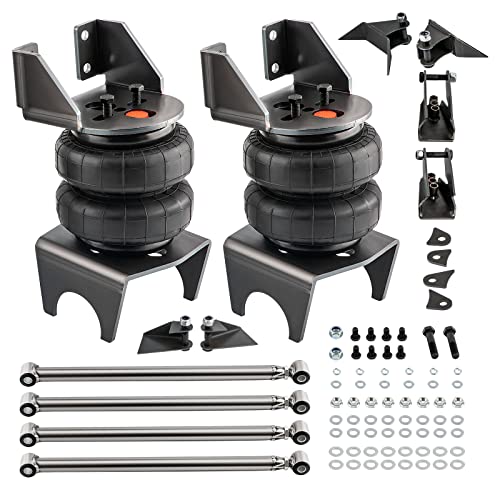 maXpeedingrods Universal Air Suspension Spring Bags Kit 5000lbs w/Weld-On Triangulated 4 Link Suspension Kit & Air Ride Suspension Spring Rear Mounts Lift Kit