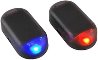 TOTMOX Solar Car Alarm Led Light - Fake Solar Anti-Theft Flashing Light - Security System Warning Self Charge Lamp,Red