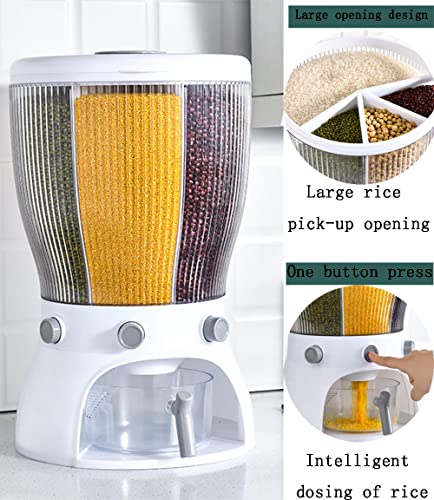 Distributeur de céréales et conteneur riz compartimenté transparent