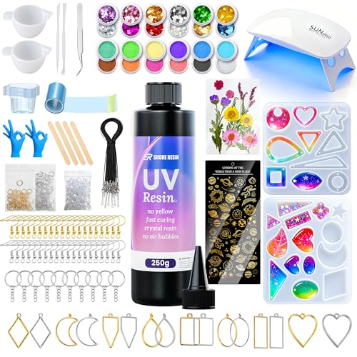 SHORE RESIN 250g UV Resin Kit with Light Jewelry Starter Set