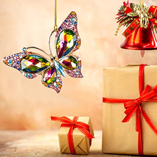 JUESMOS Metal Butterfly Christmas Ornament Monarch Butterfly Ornaments for Christmas Tree Butterfly Keepsake Gifts for Women Girls Sister Butterflies Ornaments - Image 6
